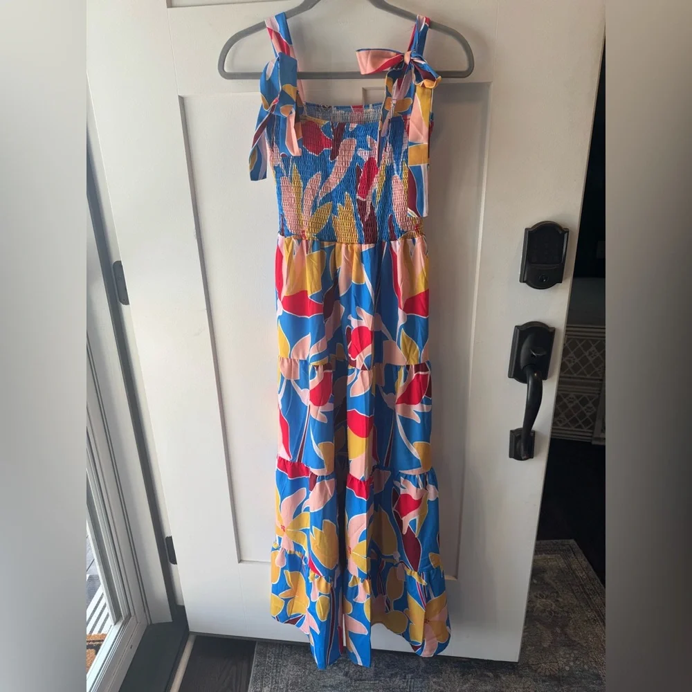 Colorful Floral spaghetti strap Maxi Dress-NWOT - Picture 5 of 5